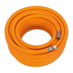 Sealey High-Visibility Hybrid Air Hose with 1/4"BSP Unions 8mm x 15m