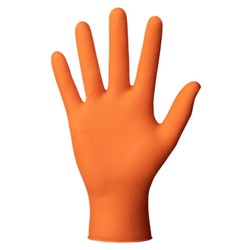 Orange Heavy Duty Nitrile Gloves (x100)