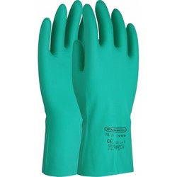 Chemical Resistant Reusable Green Nitrile Gloves Size 9