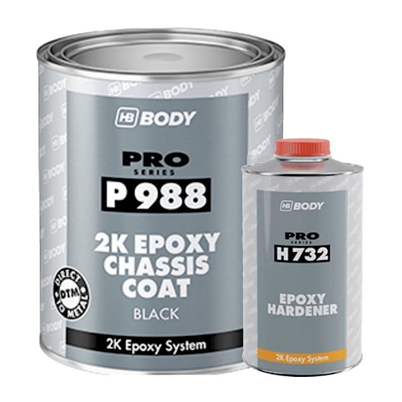 HB Body 988 4L Epoxy Primer Kit BLACK 4:1 Inc 1L Hardener - Image 1