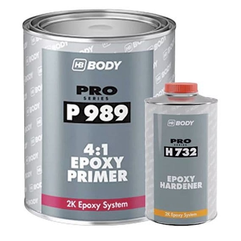 HB Body 989 4L Epoxy Primer Kit GREY 4:1 Inc 1L Hardener - Image 1
