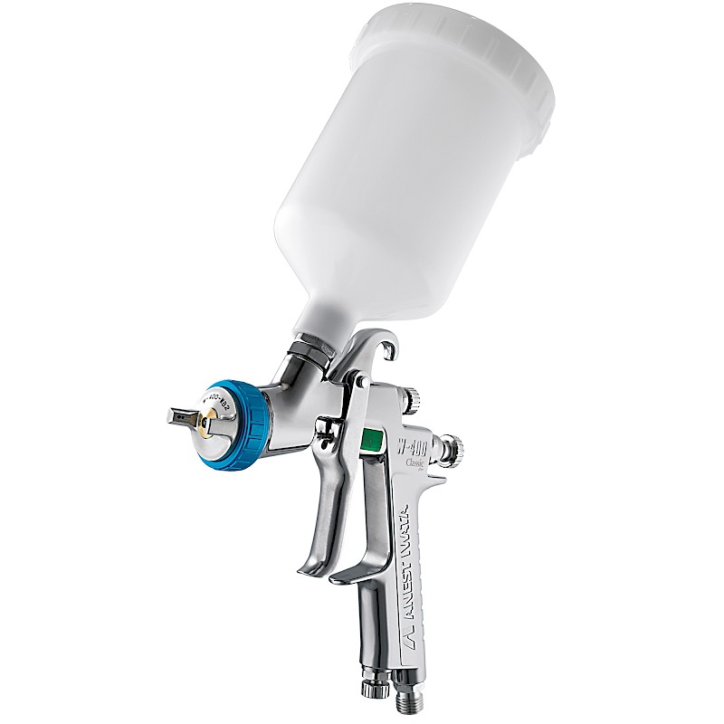 Iwata W400 WB2 Classic Gun 1.3 +Cup Clearcoat Gun (Blue Cap) - Image 1