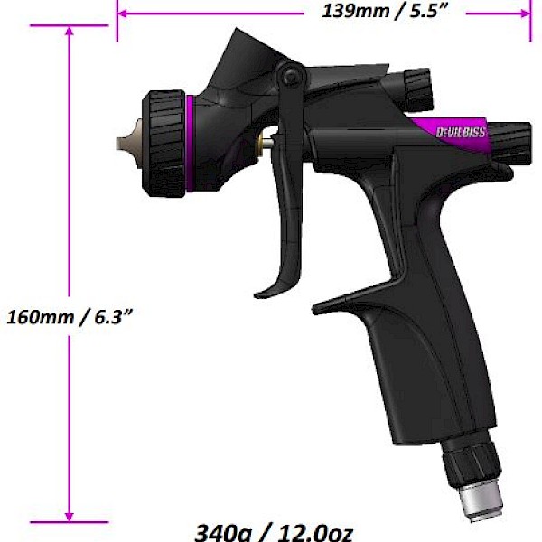 DeVilbiss DV1s Smart Repair Spraygun 1.0 & 1.2 (S1 Aircap) - Image 3