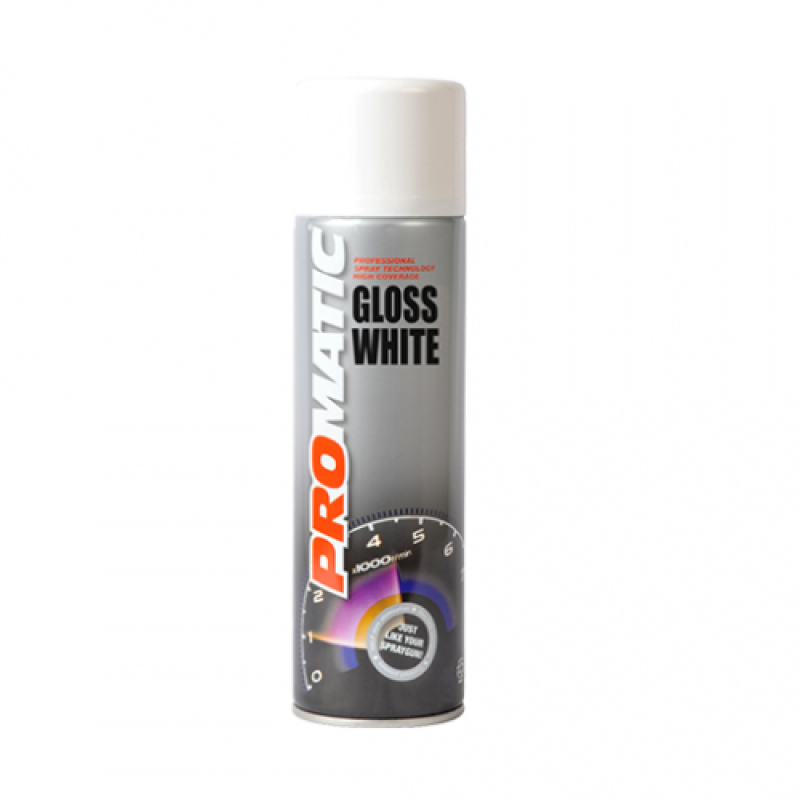Promatic Gloss White Aerosol 500ml - Image 1