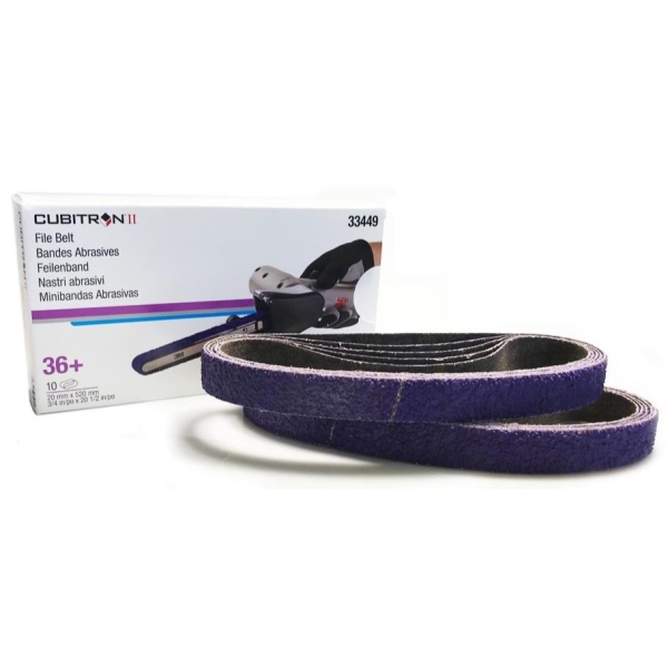 3M Cubitron II File Belt 786F 20mm x 520mm 36+ (x10) (33449)