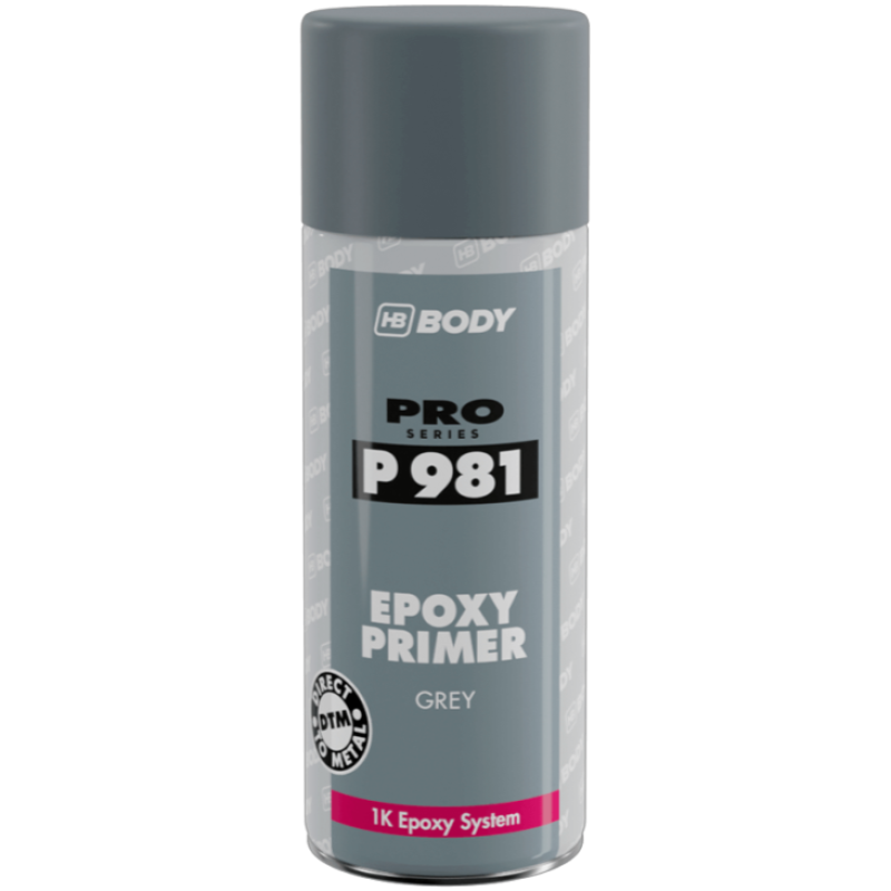 HB Body 981 1K Epoxy  Primer Grey Aerosol 400ml - Image 1