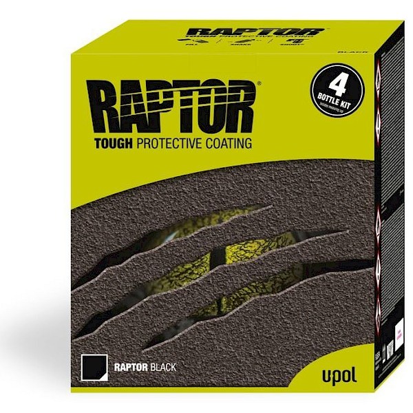 U-Pol Raptor Black 4L Kit (4x 750ml + 1x 1L Hardener)