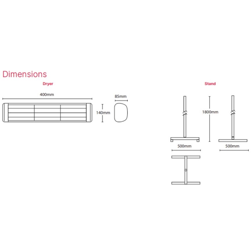 Iwata 1KW Infrared Handheld Heat Lamp Unit With Stand - Image 4