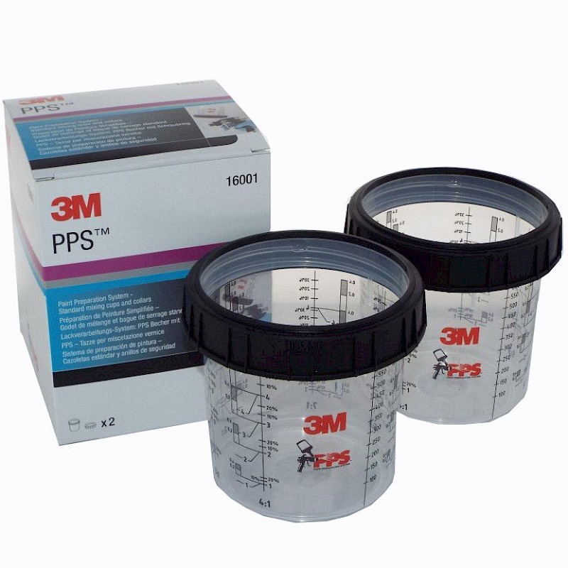 3M PPS 650ml Standard Cup & Collars (x2) - Image