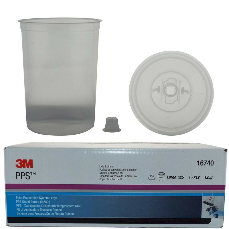 3M PPS 850ml 125Micron Large (x25 Lids & Liners) - Image