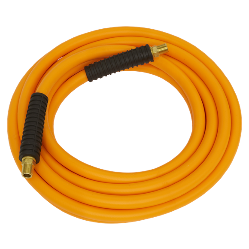Air Hose 10m x Ø8mm Hybrid High Visibility 1/4"BSP Unions - Image 1