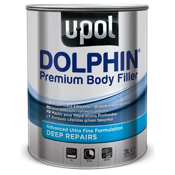 UPOL EASY 1 Lightweight Car Body Filler – 3L With Hardener & Spreader, Deep Repair