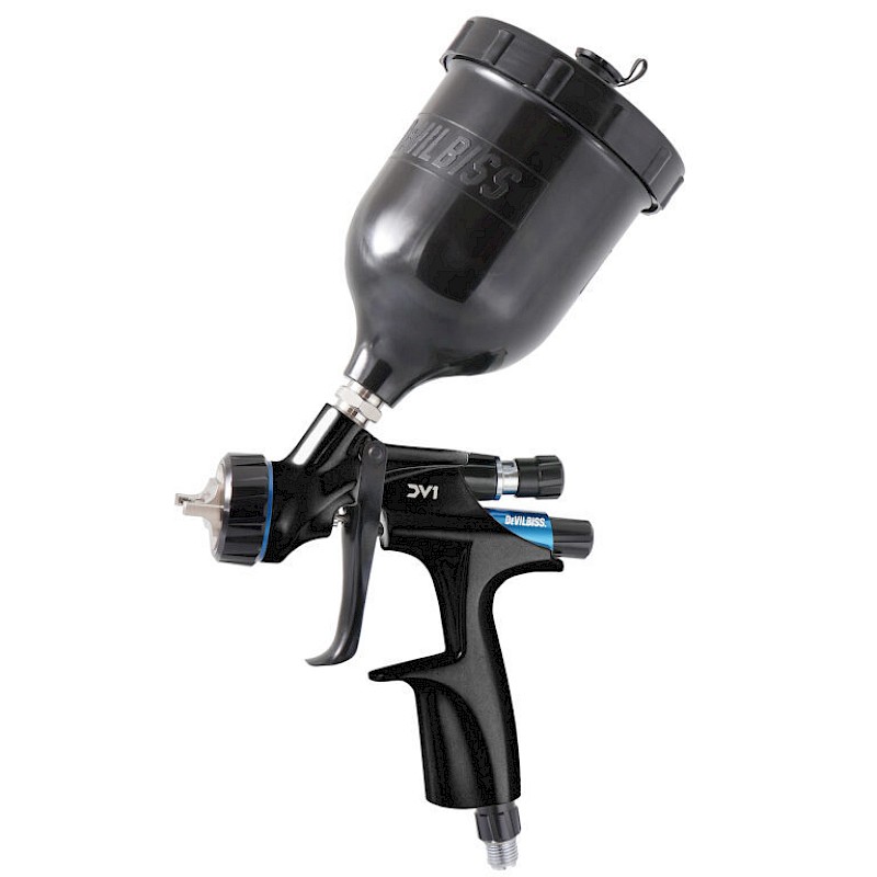 DeVilbiss DV1 Non Digital Basecoat 1.2 B+ Spray Gun & Cup - Image