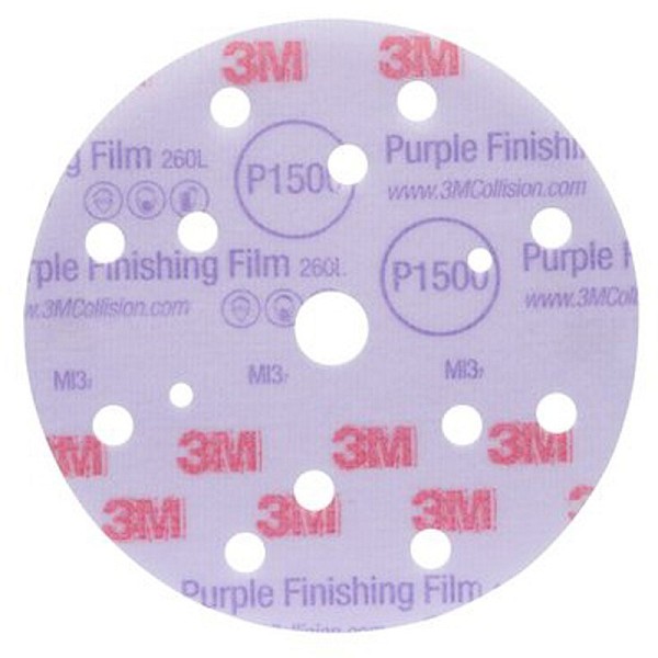 3M 260L Purple Finishing Film Discs 150mm 15H P1500 (x50)