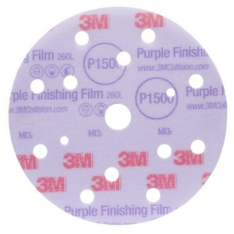 3M 260L Purple Finishing Film Discs 150mm 15H P1500 (x50) - Image 1