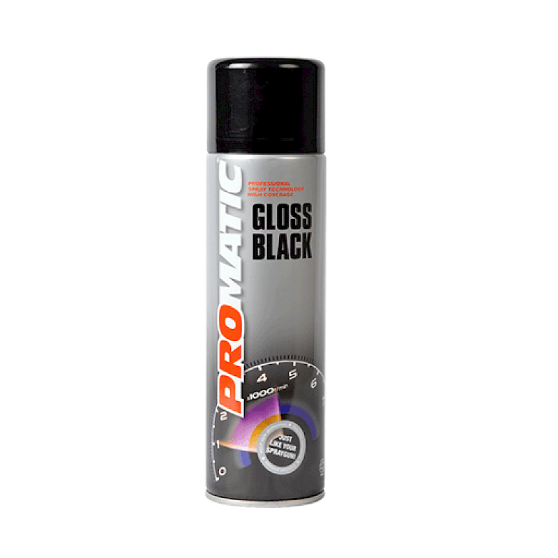 Promatic Gloss Black Aerosol 500ml - Image
