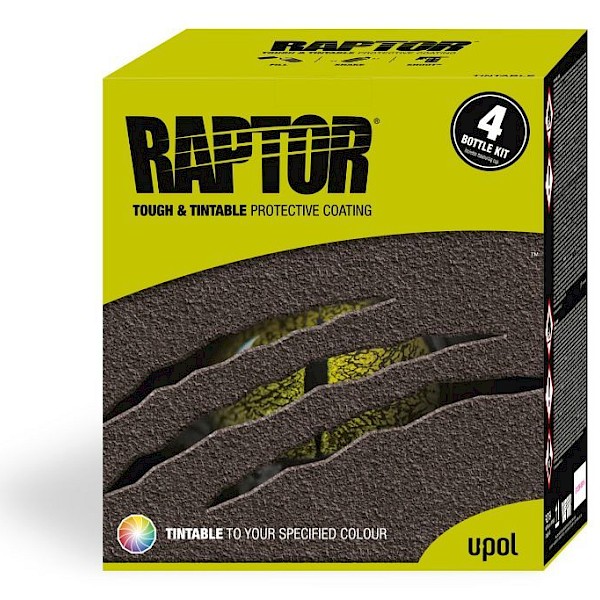 U-Pol Raptor Tintable 4L Kit (4x 750ml + 1x 1L Hardener)