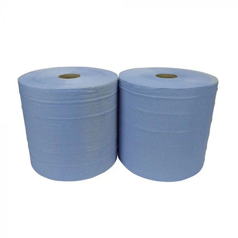2 Ply Blue Centre Feed Jumbo Roll 260mm x 400M (x2) - Image 1