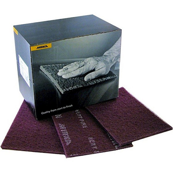 Mirka Mirlon 152x229mm Very Fine Red Scotch Hand Pads x20