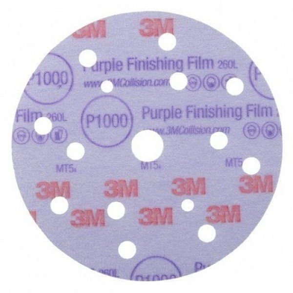 3M 260L Purple Finishing Film Discs 150mm 15H P1000 (x50)