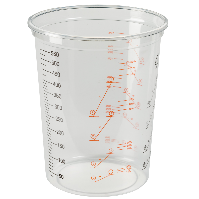 600ml Polypropylene Plastic Paint Measuring Cups (x50) - Image 1