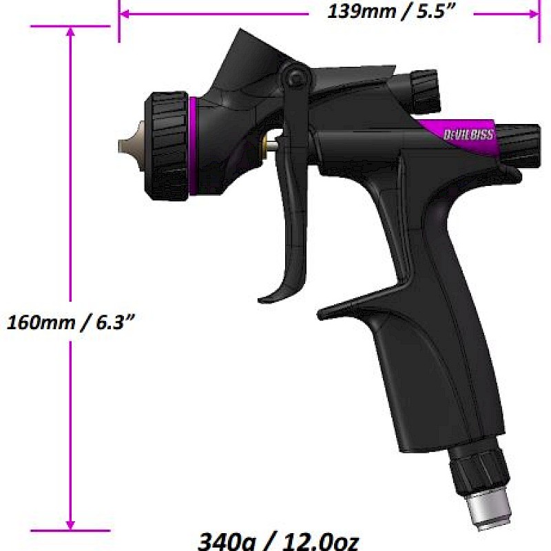DeVilbiss DV1s Smart Repair Spraygun 1.0 & 1.2 (S2 Aircap) - Image 3