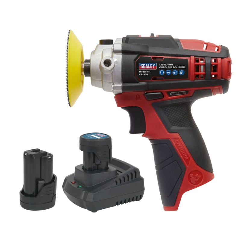Sealey Cordless Mini Polisher Kit 12V - 2 Batteries - Image