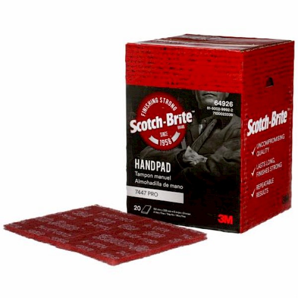 3M 07447 Very Fine Red Scotch-Brite Pads (x20)