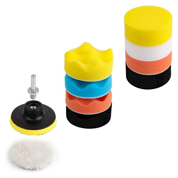 75mm Compound & Polishing Pads Inc Drill Attachment (11pc)