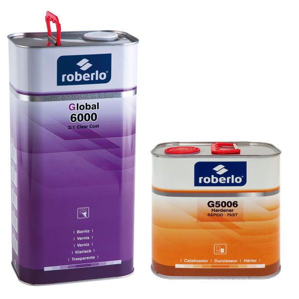 Roberlo Global 6000 2:1 HS Clearcoat Kit With 5006 Fast Hardener 7.5L
