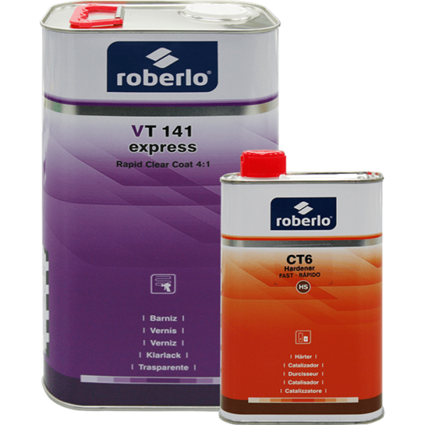 Roberlo VT141 Express 4:1 Smart Repair Rapid Clearcoat Kit (3.78L Lacquer + 945ml Hardener)