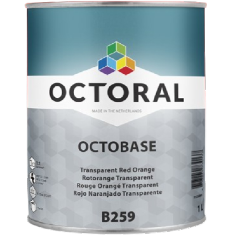 Octoral B259 Octobase Transparent Red Orange 1L - Image 1