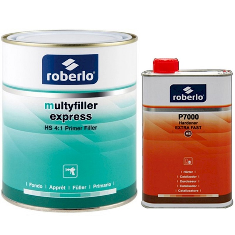 Roberlo Multyfiller Express ME0 White Primer Kit 4:1 With P7000 Extra Fast Hardener 5L - Image 1