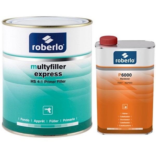 Roberlo Multyfiller Express ME6 Black Primer Kit 4:1 With P6000 Fast Hardener 5L