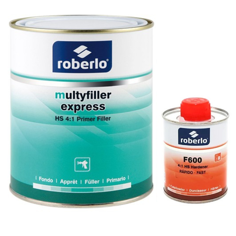 Roberlo Multyfiller Express ME1 Grey Primer Kit 4:1 With F600 Fast Hardener 1.25L - Image 1