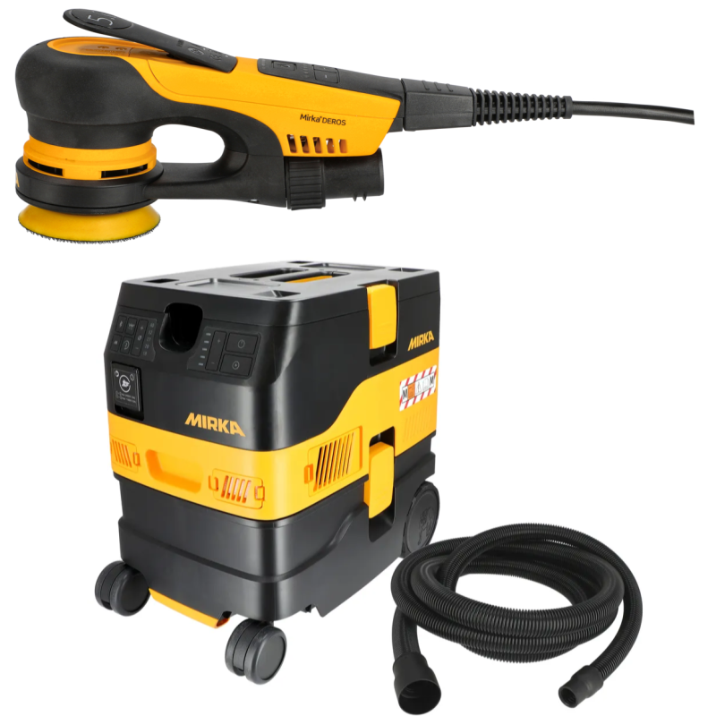 Mirka DEROS II 77mm Sander & DEXOS Dust Extractor Bundle - Image 1