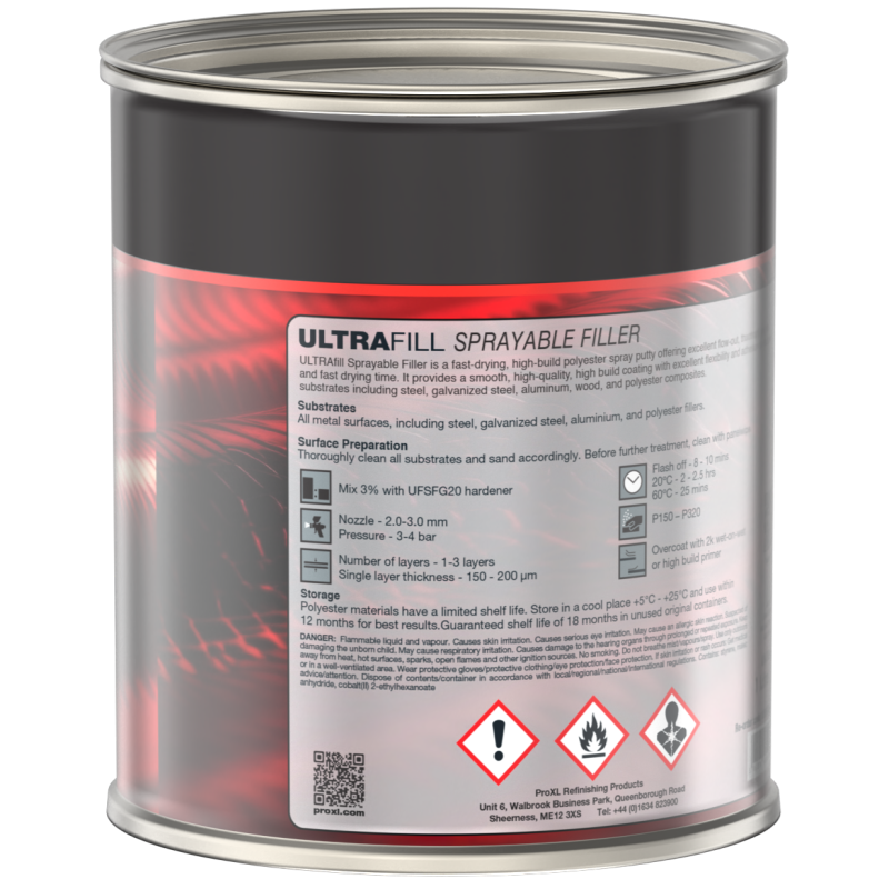 Pro XL Ultrafill Sprayable Polyester Filler 1L - Image 2