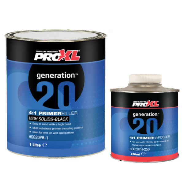Pro XL 4:1 High Build 2K Primer Filler Kit Black 1.25L - Image 1