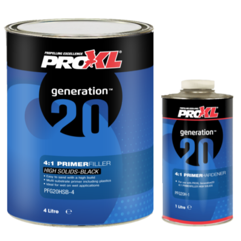 Pro XL 4:1 High Build 2K Primer Filler Kit Black 5L - Image 1