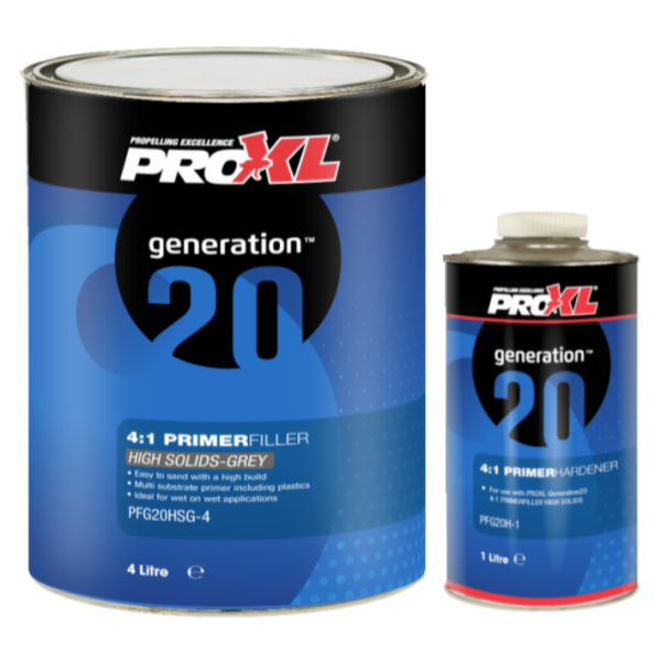 Pro XL 4:1 High Build 2K Primer Filler Kit Grey 5L - Image 1