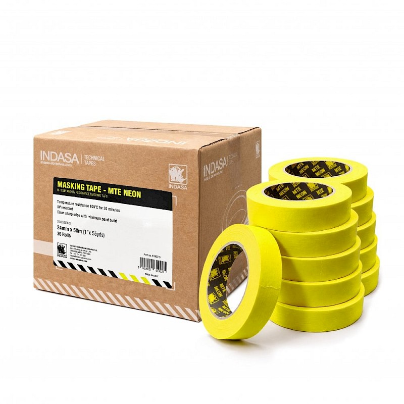 Indasa 24mm x 50M Neon Masking Tape (36) - Image 1